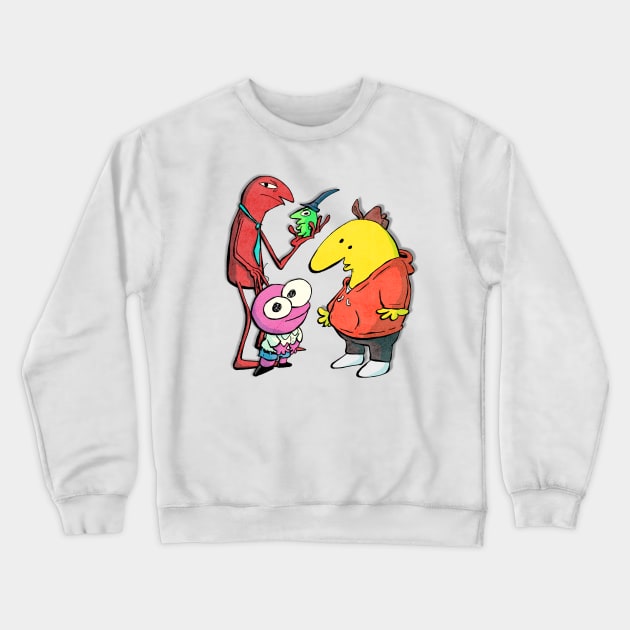 Grinning Chums Crewneck Sweatshirt by austinkimmell67@gmail.com